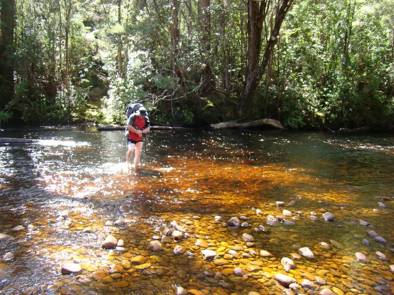 Martin Crossing The Cracroft River.JPG